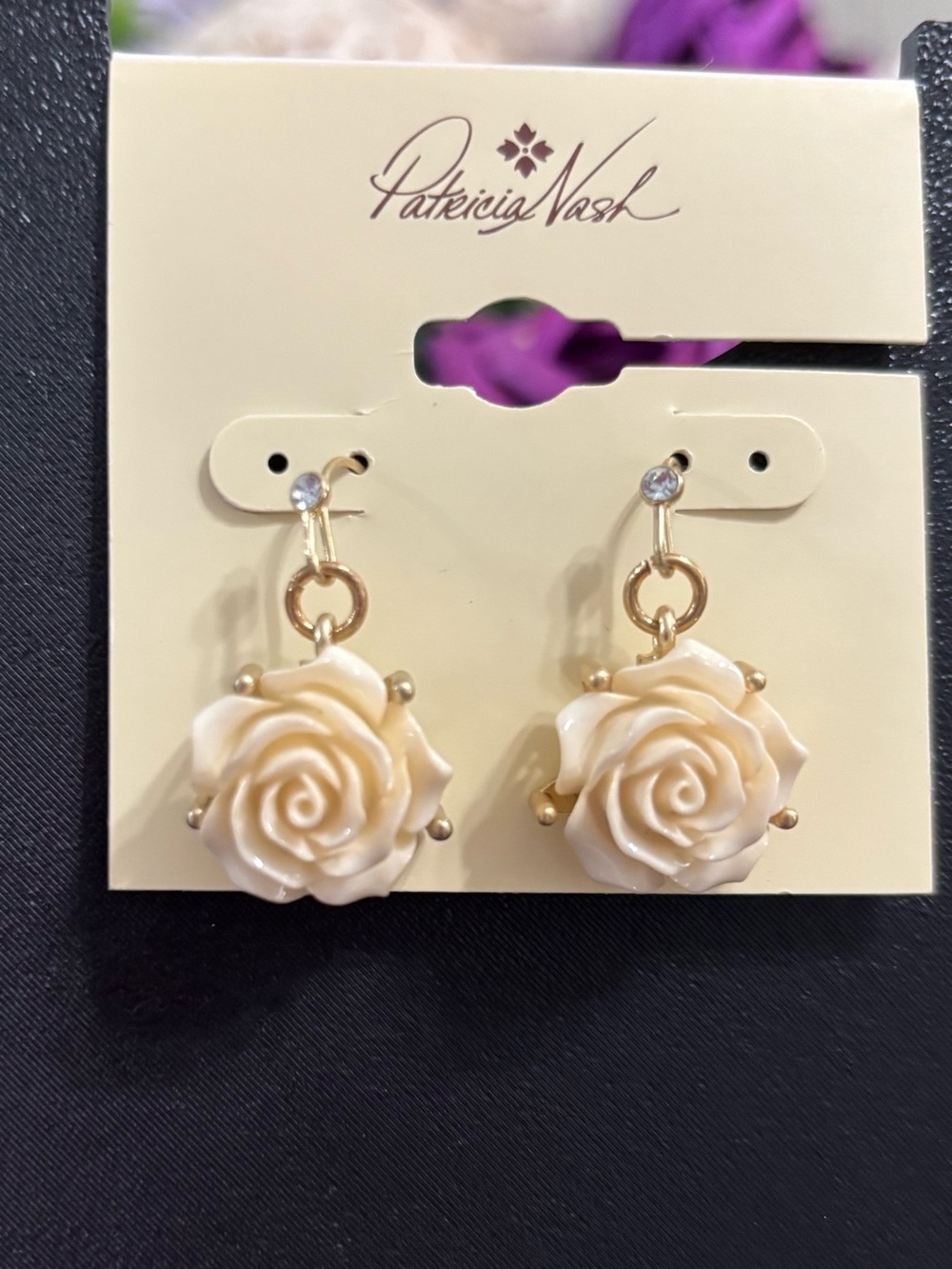 Patricia Nash Rose Drop Earrings